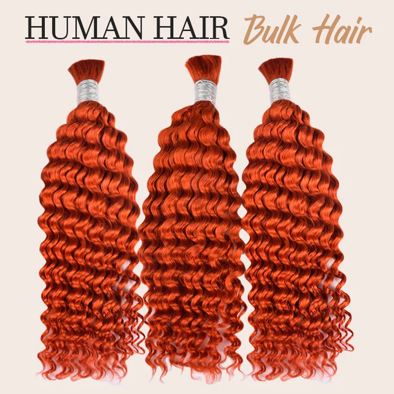 Color 350# Deep Wave Bulk Hair For Boho Styles Braiding