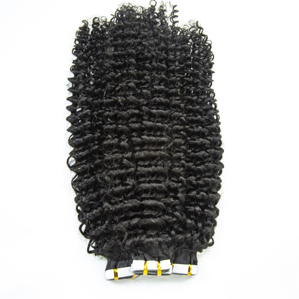 Curly Tape In 100% Virgin Human Hair Tape Ins Hair Extensions