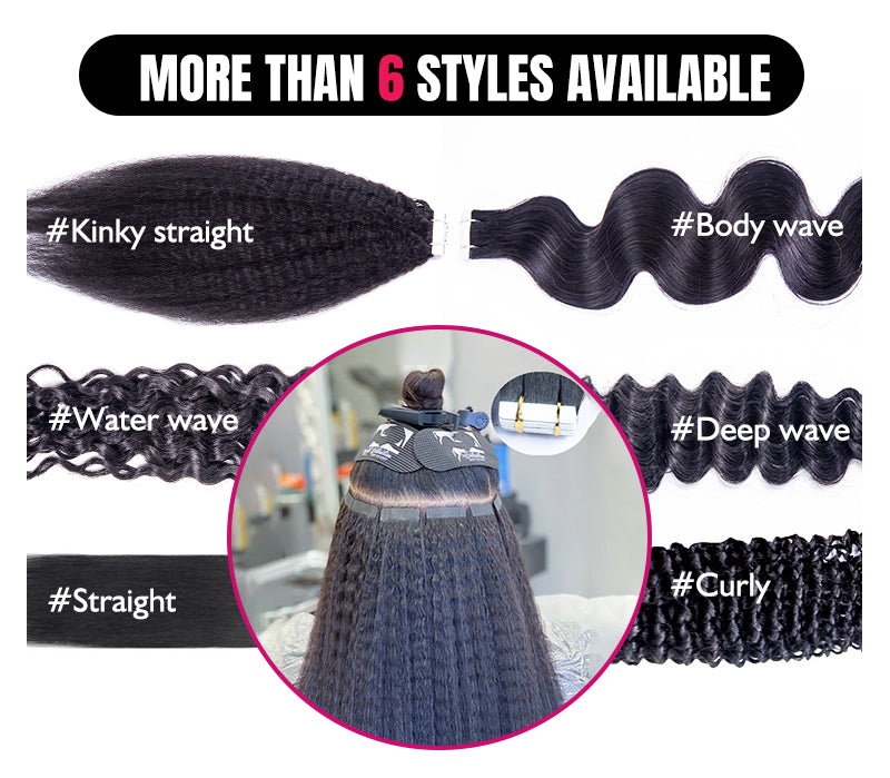 Curly Tape In 100% Virgin Human Hair Tape Ins Hair Extensions