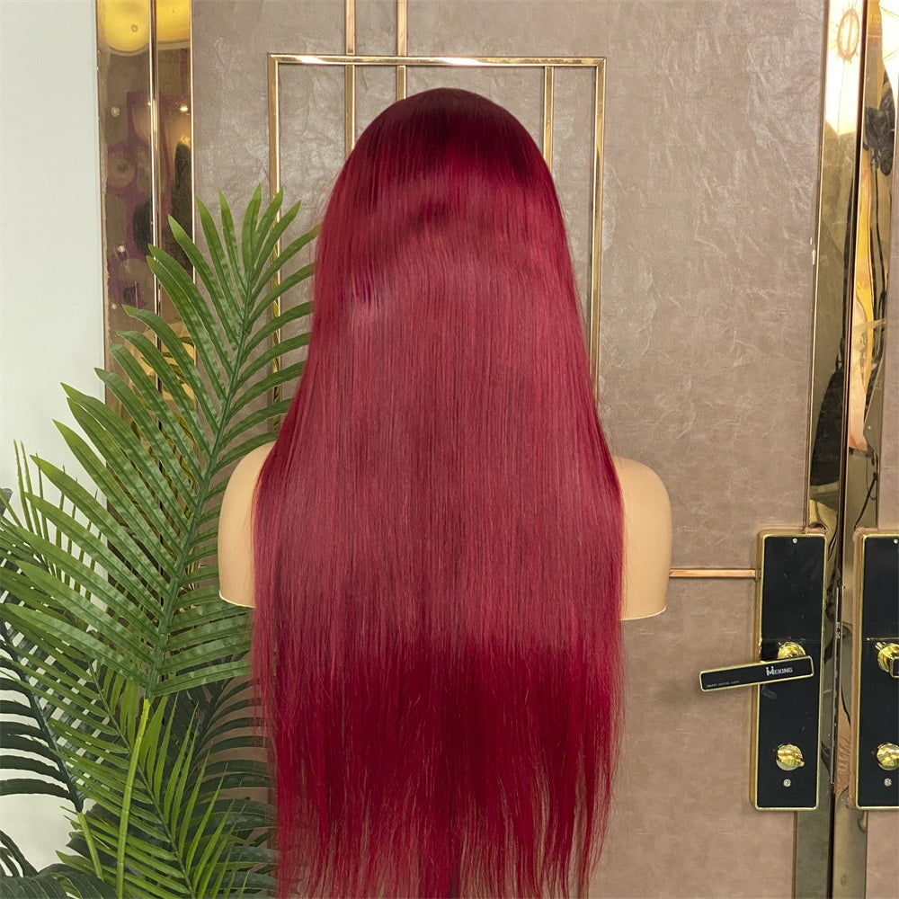 Burgundy Red Color Lace Wig Straight/Body/Deep/Water