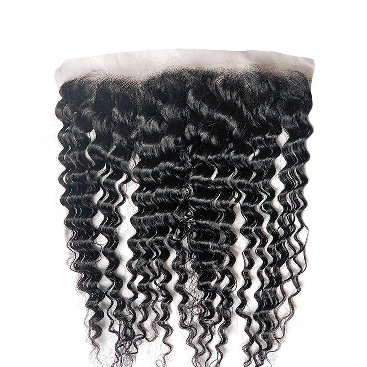 13x4 HD Lace Frontal Deep Wave Virgin Hair