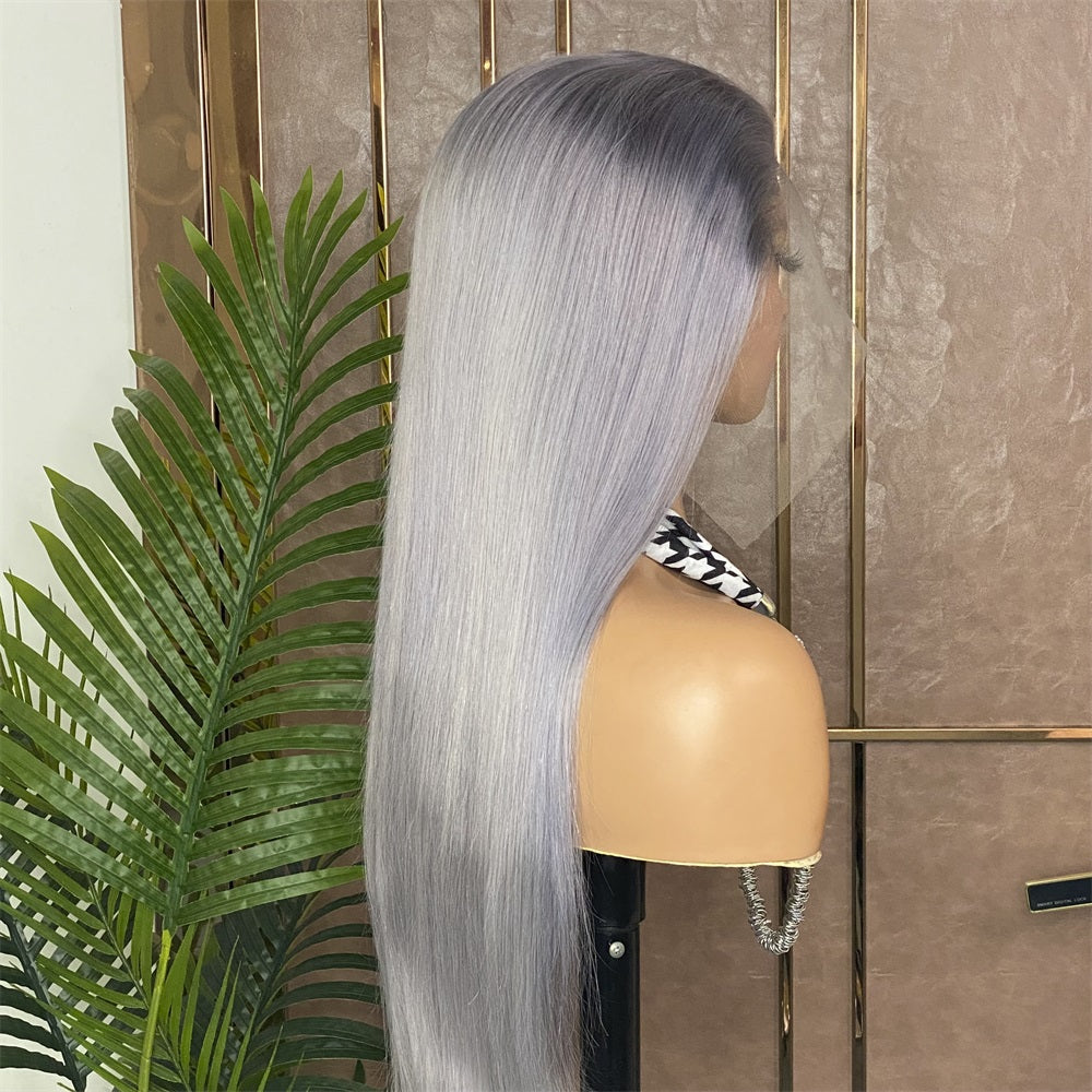 Platinum Grey 350 Lace Wig Color Lace Wig Straight/Body
