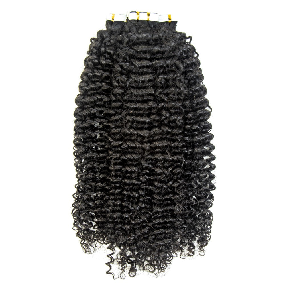 Curly Tape In 100% Virgin Human Hair Tape Ins Hair Extensions