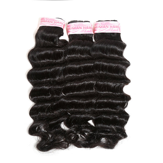 9A Hot Selling 3PCS Loose Deep Human Hair Bundles