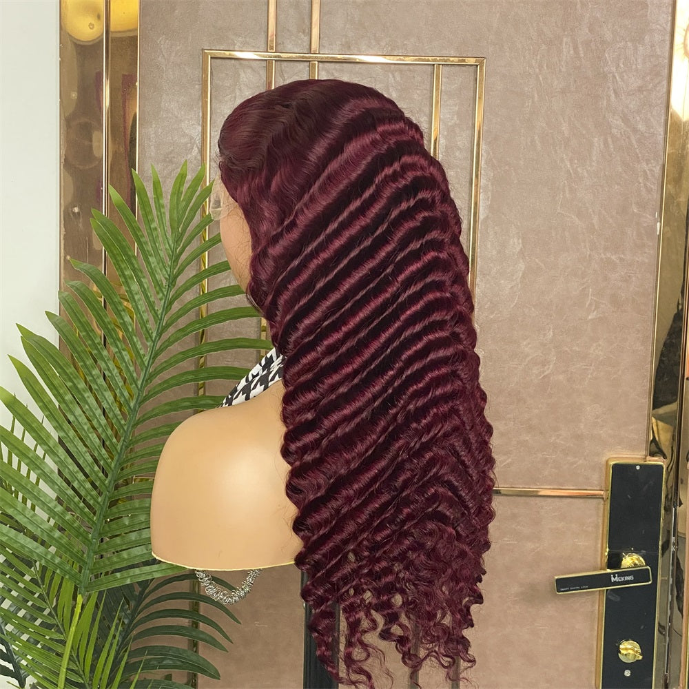 Dark Red 99j Color Lace Wig Straight/Body/Deep