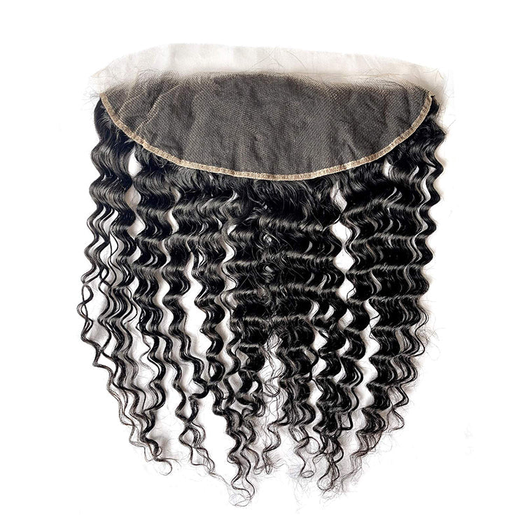 13x4 HD Lace Frontal Deep Wave Virgin Hair