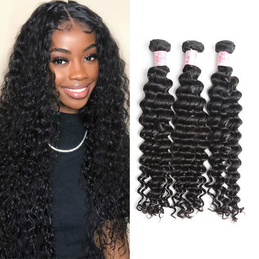 9A Hot Selling 3PCS Deep Wave Human Hair Bundles